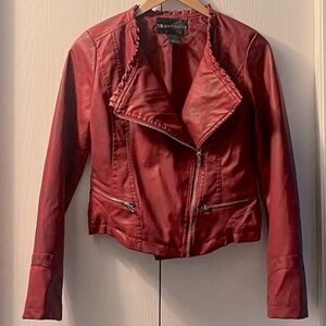 Red Jacket Asymmetrical Design